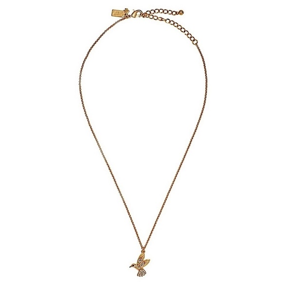 KATE SPADE • Grandma’s Closet Gold Hummingbird Necklace & Earrings Matching Set - Picture 3 of 11